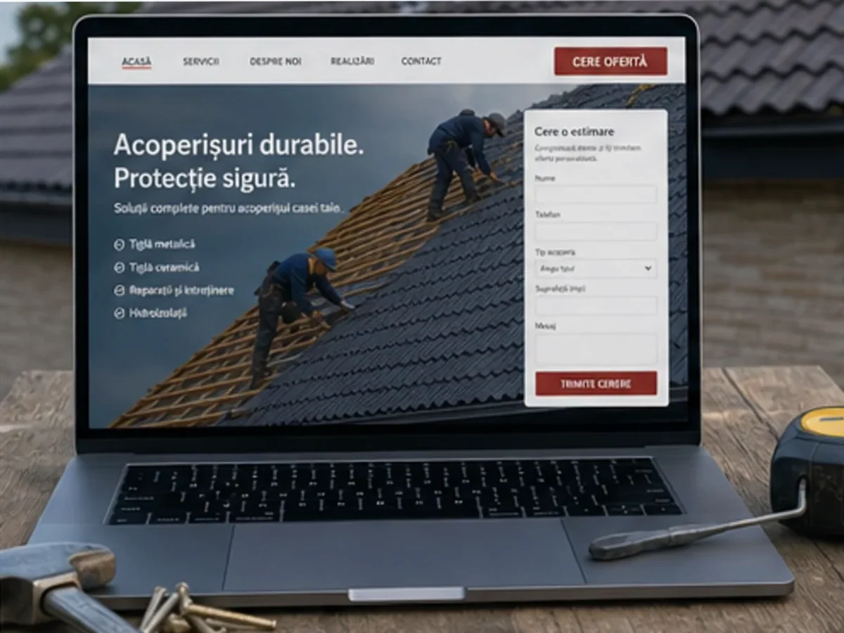 Site de încredere pentru firmă acoperișuri - model de site pentru firme de acoperișuri - Creare site firmă acoperișuri