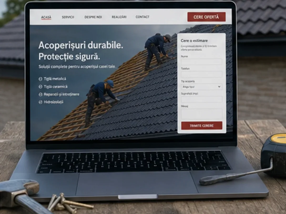 model foto realist pentru Creare site firmă acoperișuri