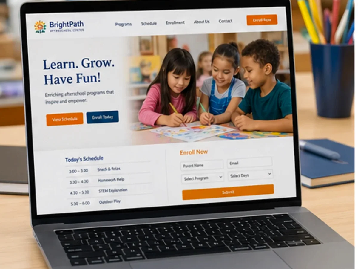 Site rapid pe mobil pentru afterschool - model de site pentru centre afterschool - Creare site afterschool