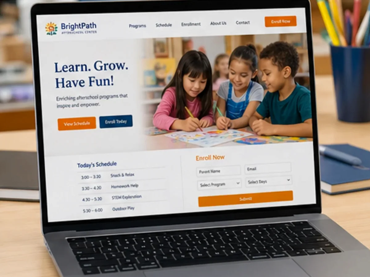 Site orientat spre înscrieri și cereri de informații - model de site pentru centre afterschool - Creare site afterschool