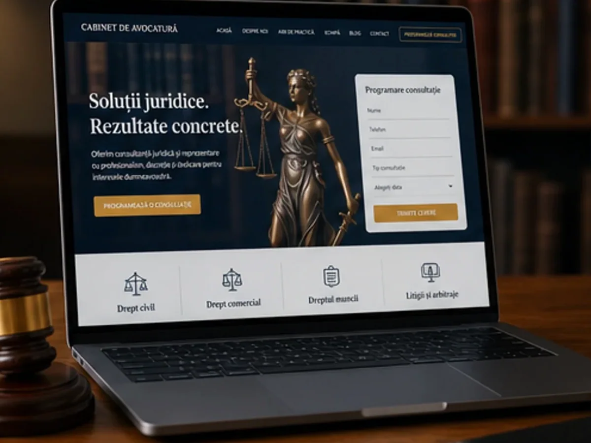 Site rapid pe mobil pentru avocat - model de site pentru cabinete de avocatură - Creare site avocat