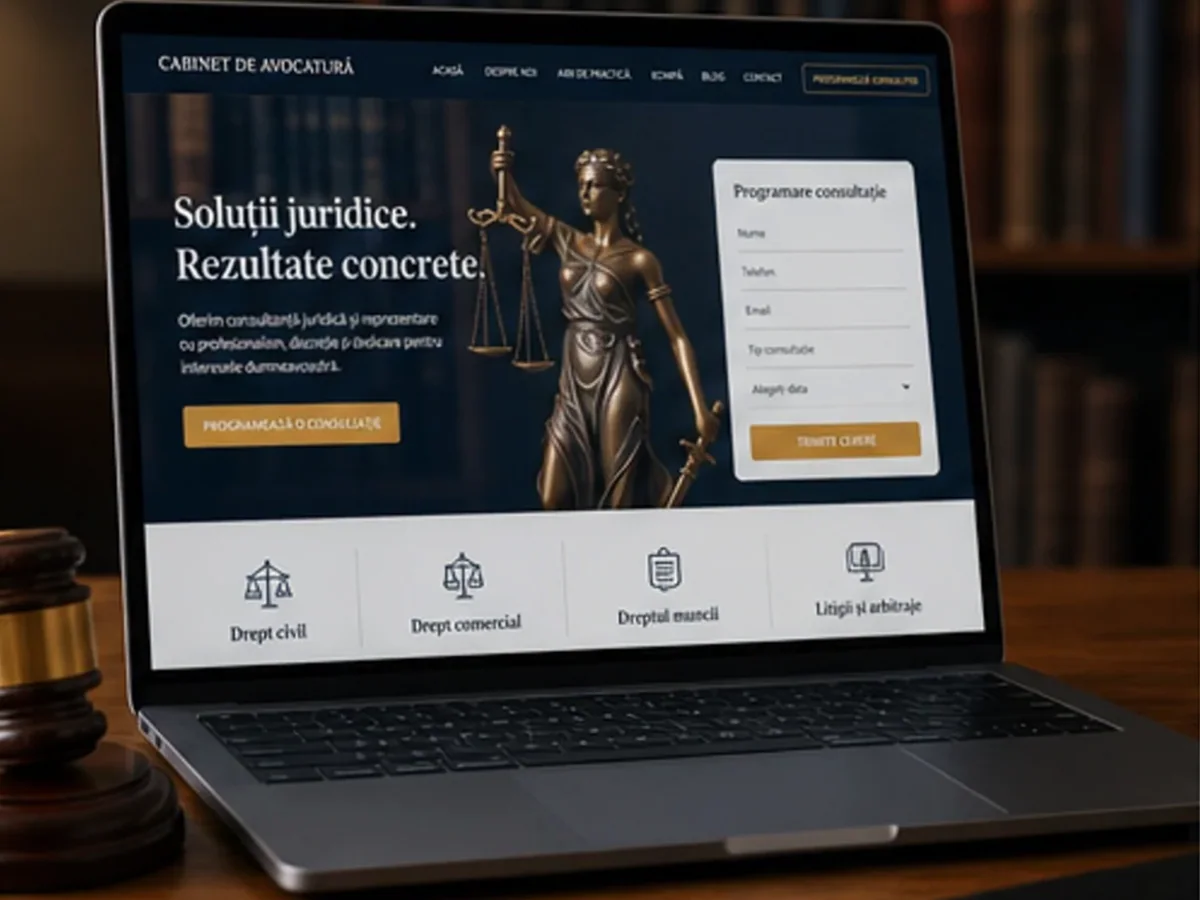 Site cu servicii pentru cabinete de avocatură - model de site pentru cabinete de avocatură - Creare site avocat