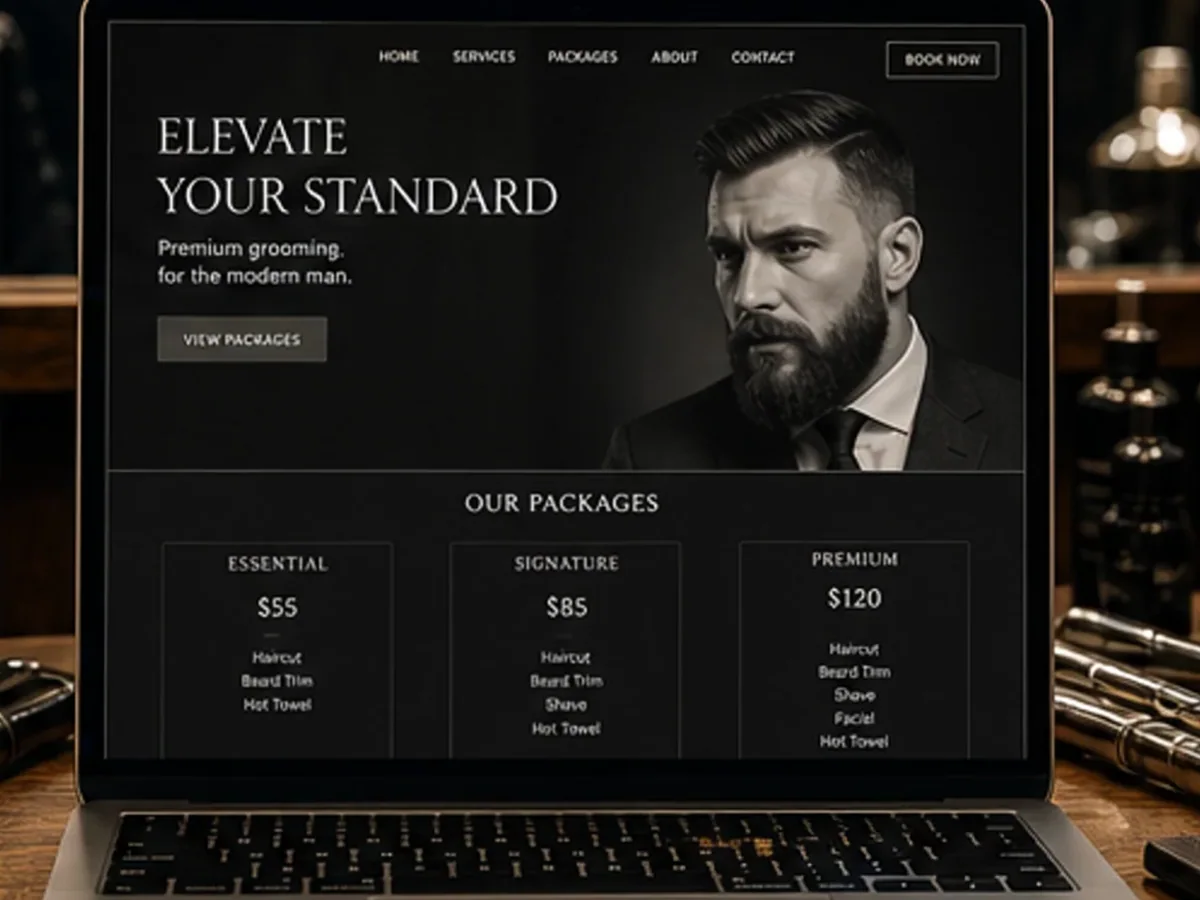 Site cu servicii pentru barber shop-uri - model de site pentru barber shop-uri - Creare site barber shop