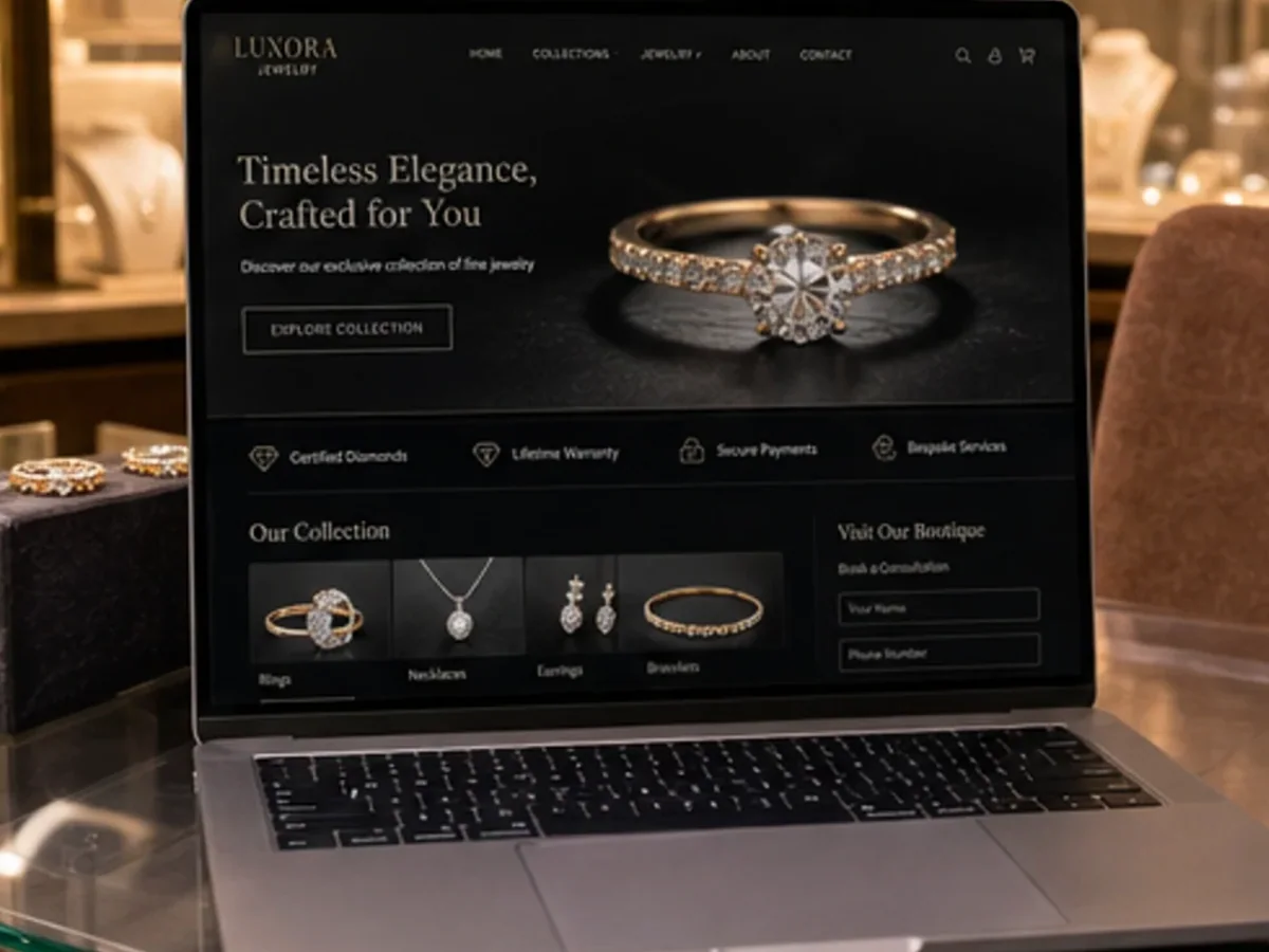 Site orientat spre cereri, vizite în showroom și discuții comerciale - model de site pentru bijuterii - Creare site bijuterie