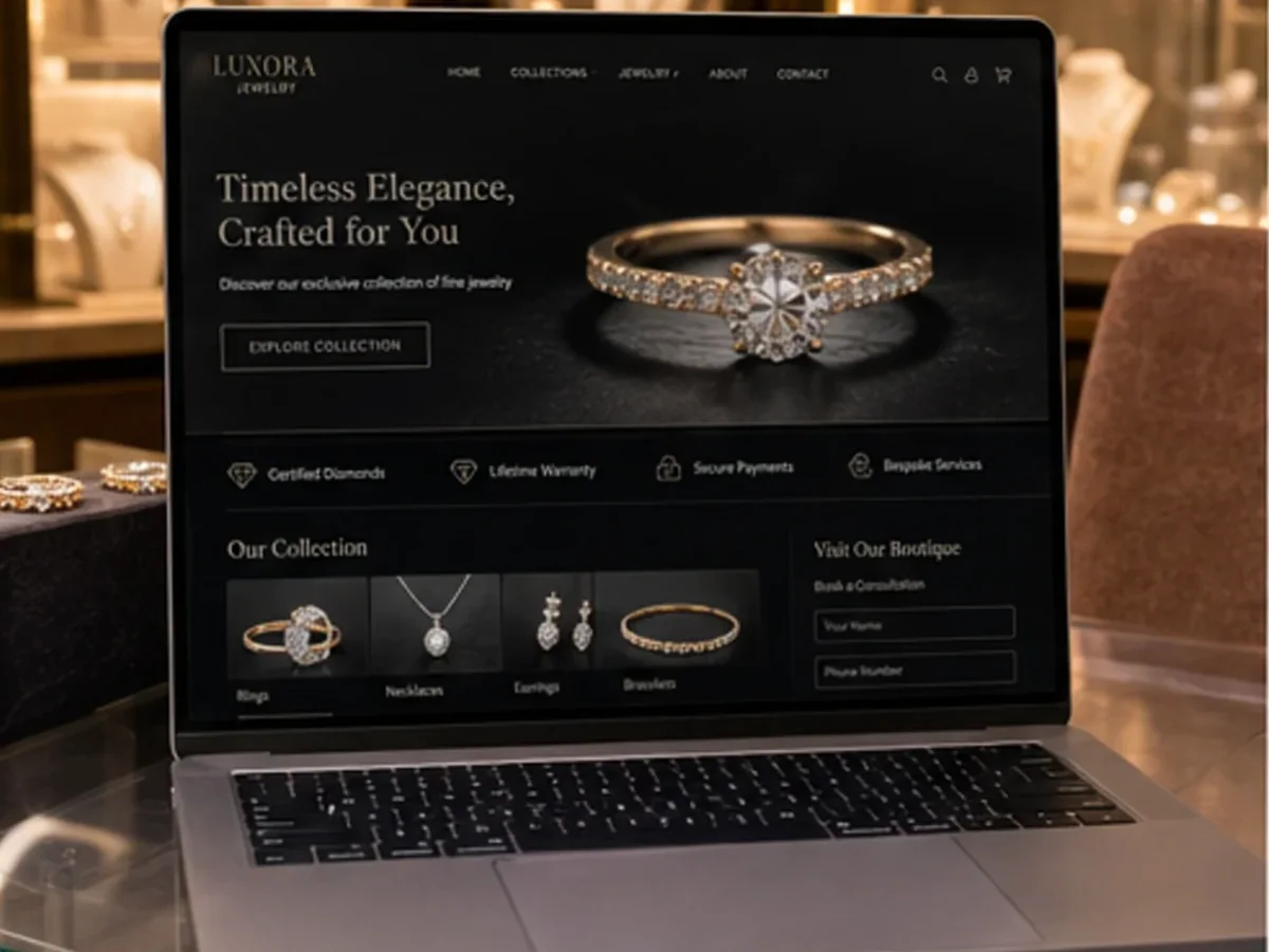 Site cu servicii pentru bijuterii - model de site pentru bijuterii - Creare site bijuterie