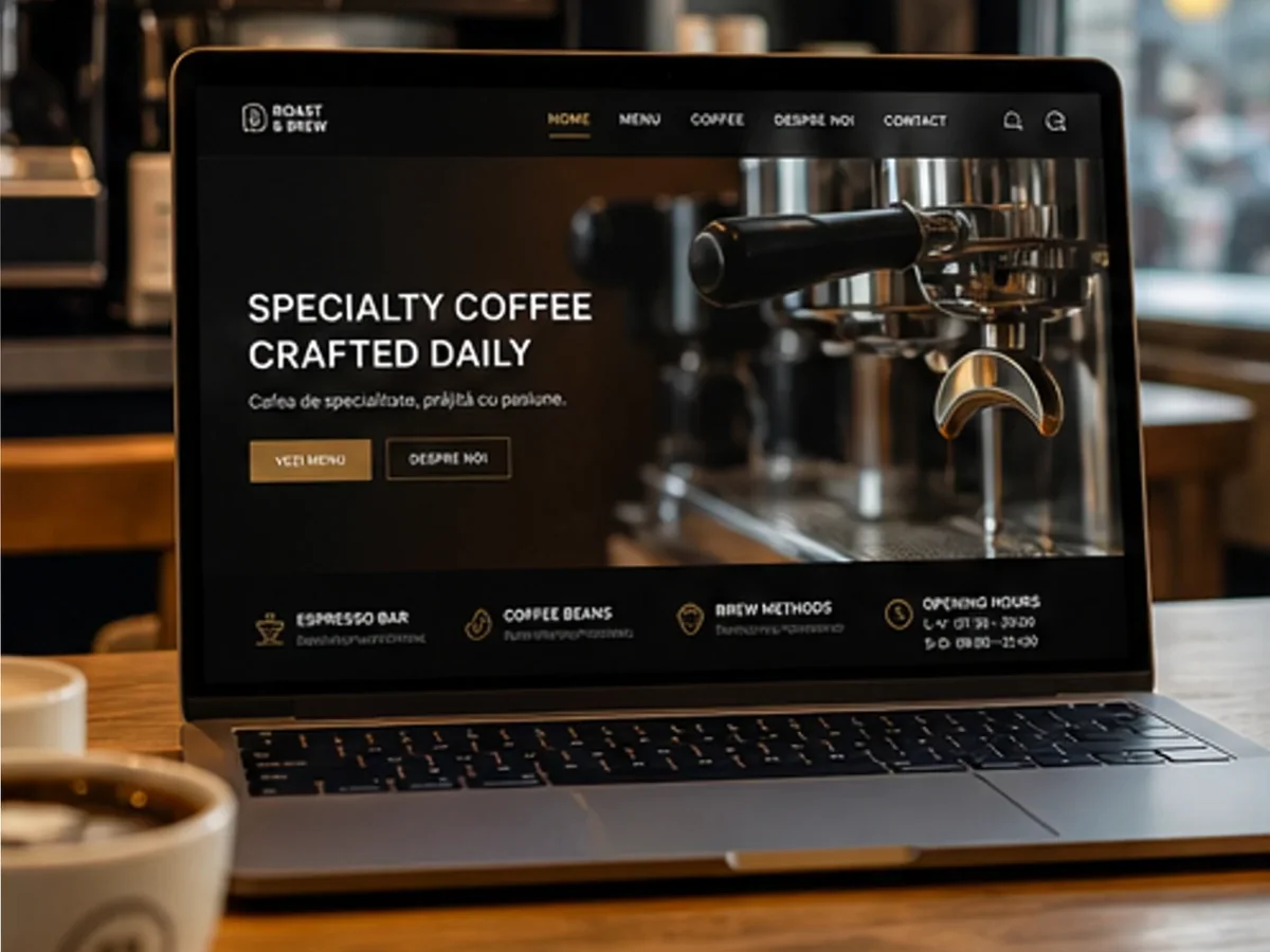 Cafenea cu deserturi și patiserie - model de site pentru cafenele - Creare site cafenea