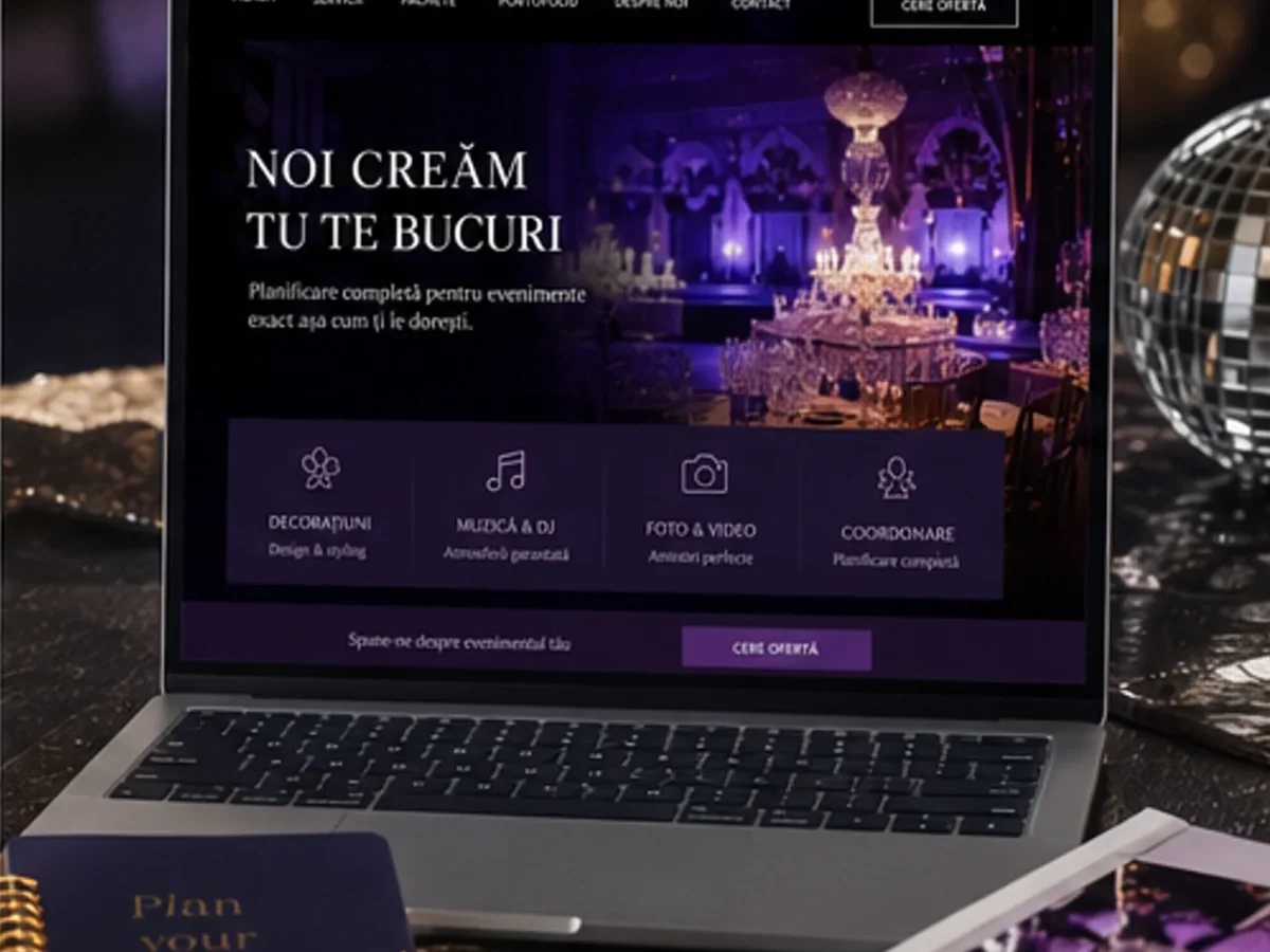 Catering pentru evenimente outdoor - model de site pentru firme de catering - Creare site firmă catering