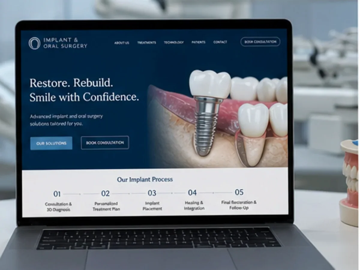 model foto realist pentru Creare site clinică stomatologică