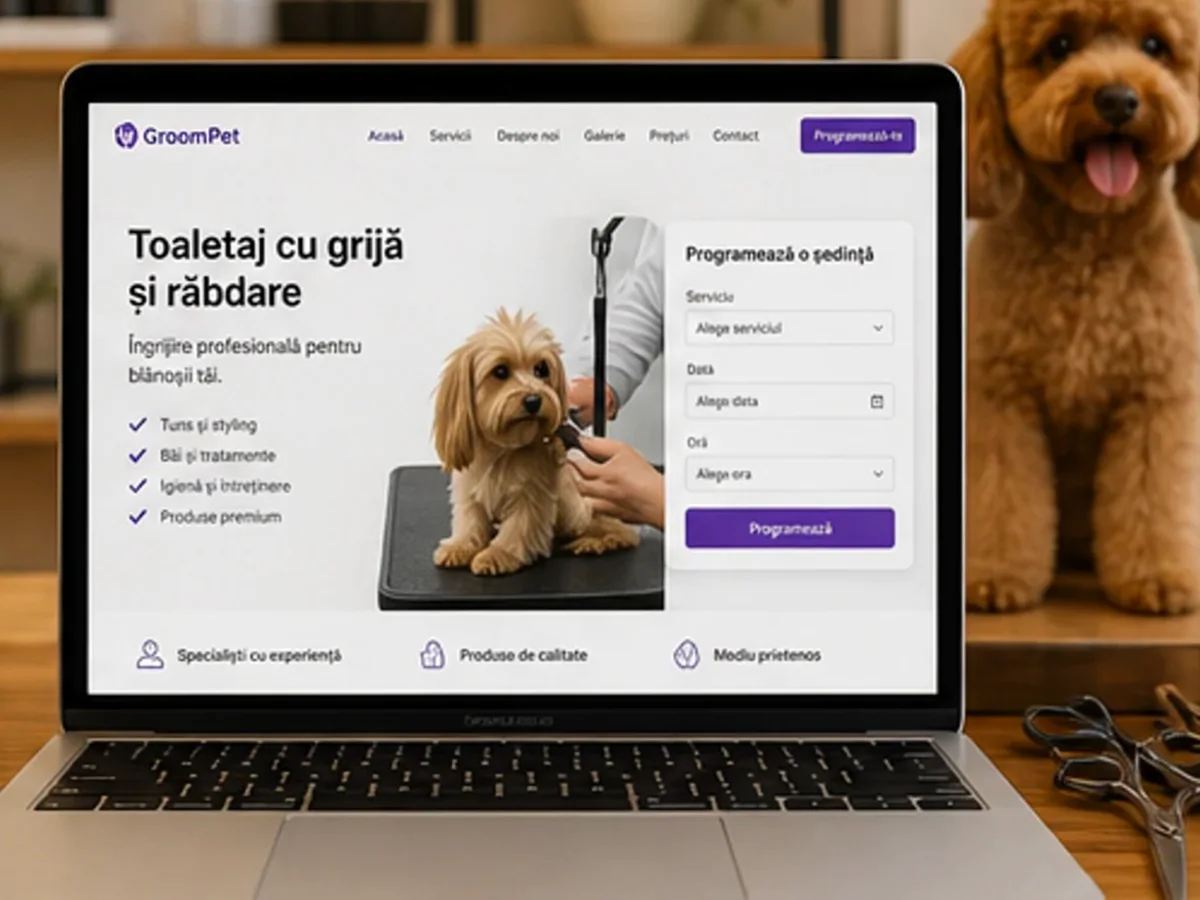 Site rapid pe mobil pentru clinică veterinară - model de site pentru clinici veterinare - Creare site clinică veterinară