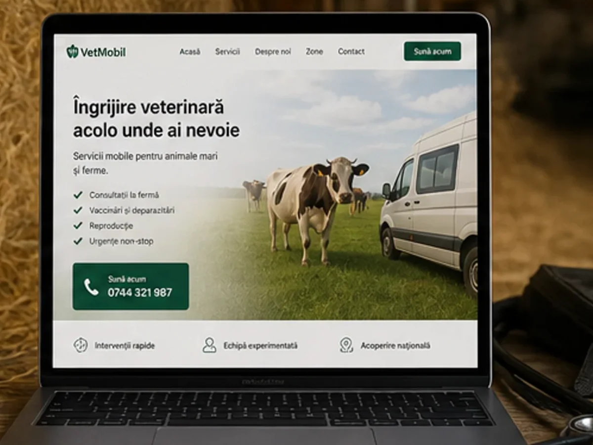 Site orientat spre programări, consultații și întrebări de la pacienți - model de site pentru clinici veterinare - Creare site clinică veterinară