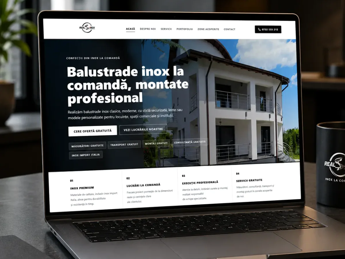 model foto realist pentru Creare site confecții metalice