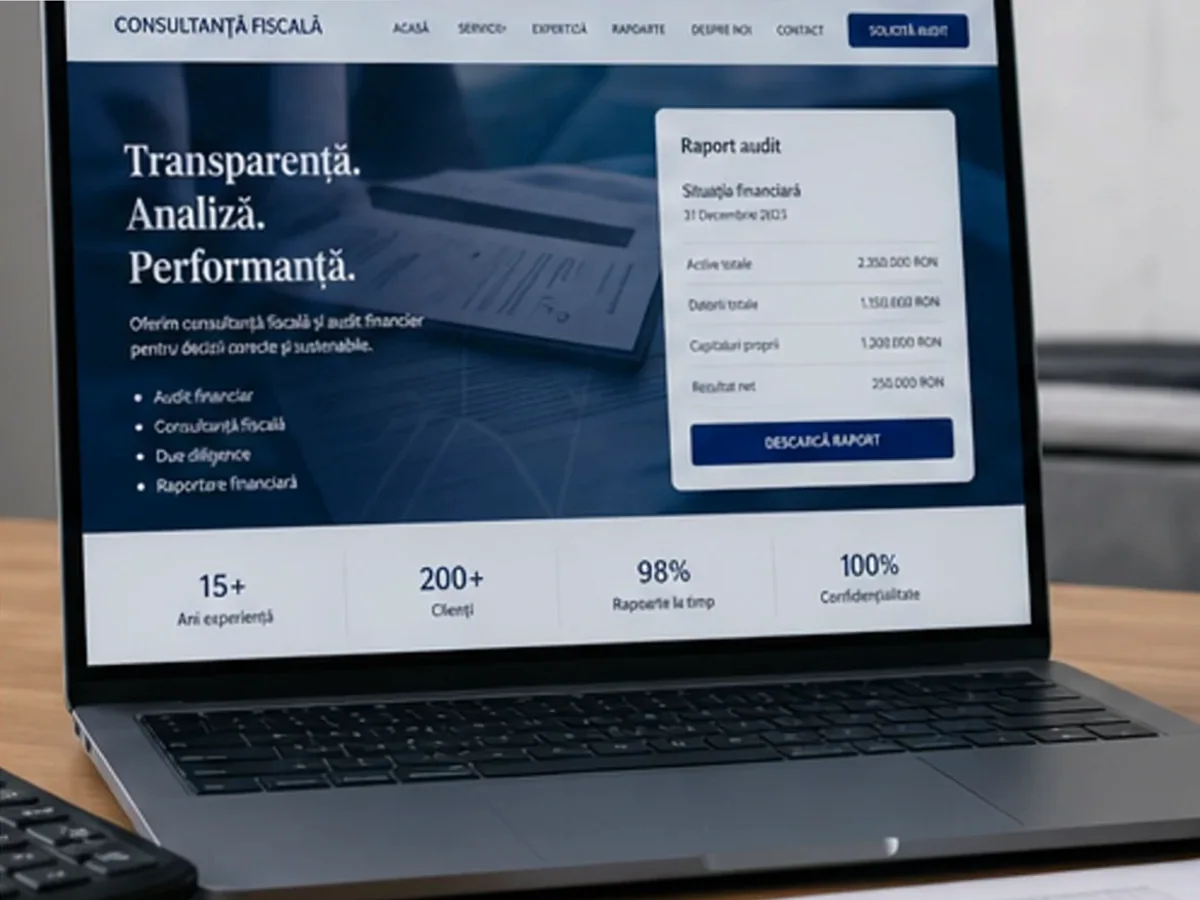 Site de încredere pentru consultant fiscal - model de site pentru consultanți fiscali - Creare site consultant fiscal