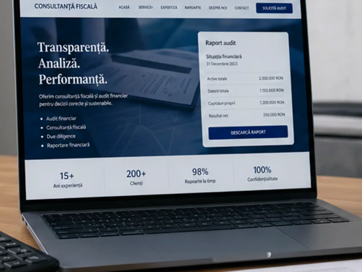 Site rapid pe mobil pentru consultant fiscal - model de site pentru consultanți fiscali - Creare site consultant fiscal