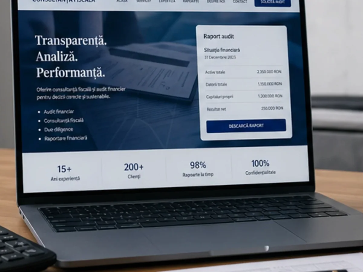 Site cu servicii pentru consultanți fiscali - model de site pentru consultanți fiscali - Creare site consultant fiscal