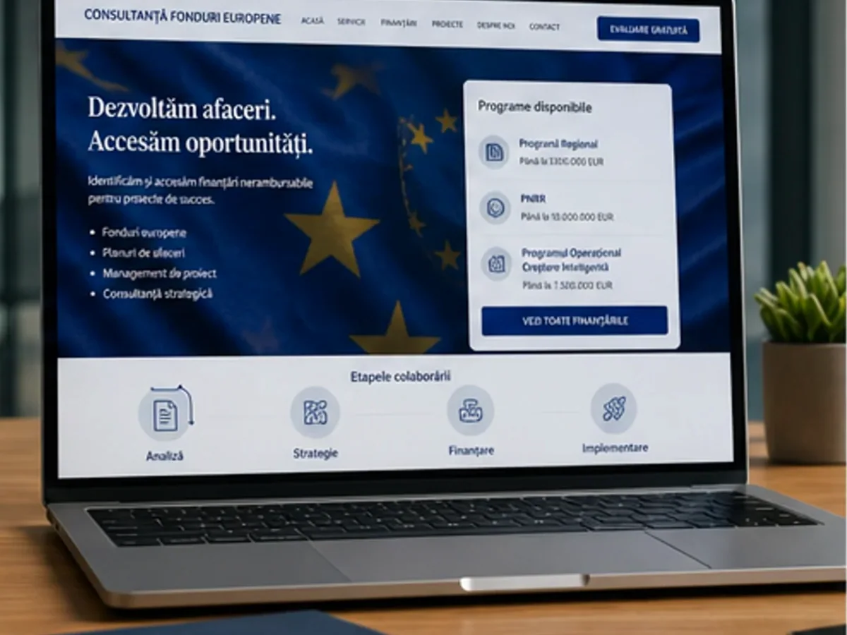 Site rapid pe mobil pentru consultanță business - model de site pentru consultanți business - Creare site consultanță business