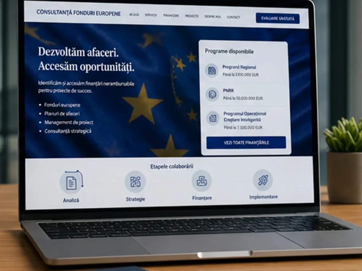 Site orientat spre consultații, brief-uri și cereri calificate - model de site pentru consultanți business - Creare site consultanță business