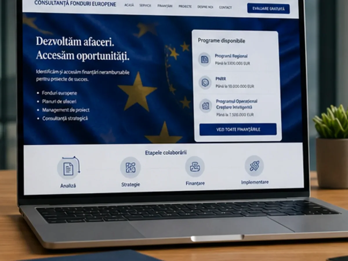 Site de încredere pentru consultanță fonduri - model de site pentru firme de consultanță fonduri - Creare site consultanță fonduri