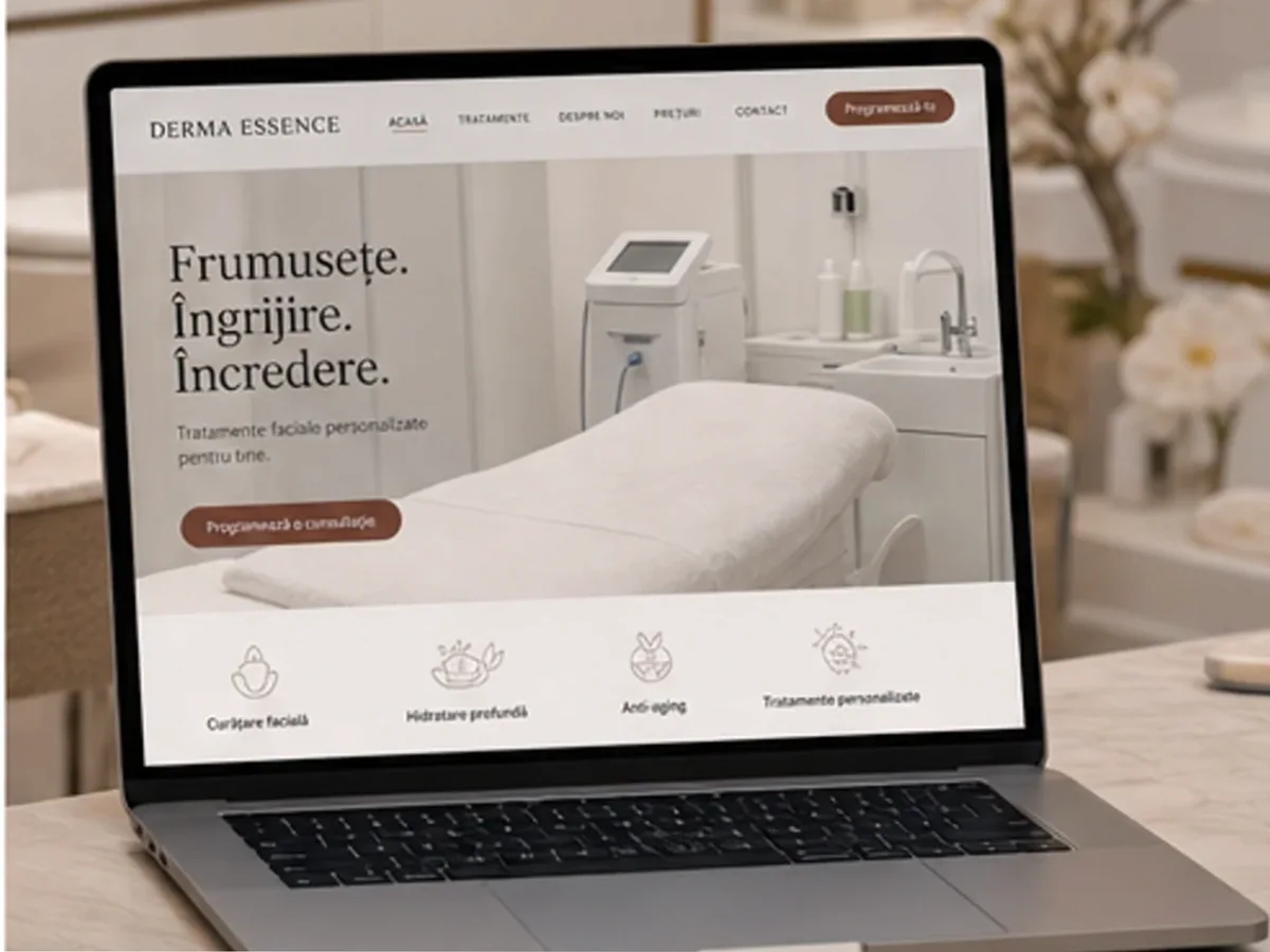 Site cu servicii pentru cabinete de cosmetică - model de site pentru cabinete de cosmetică - Creare site cosmetică