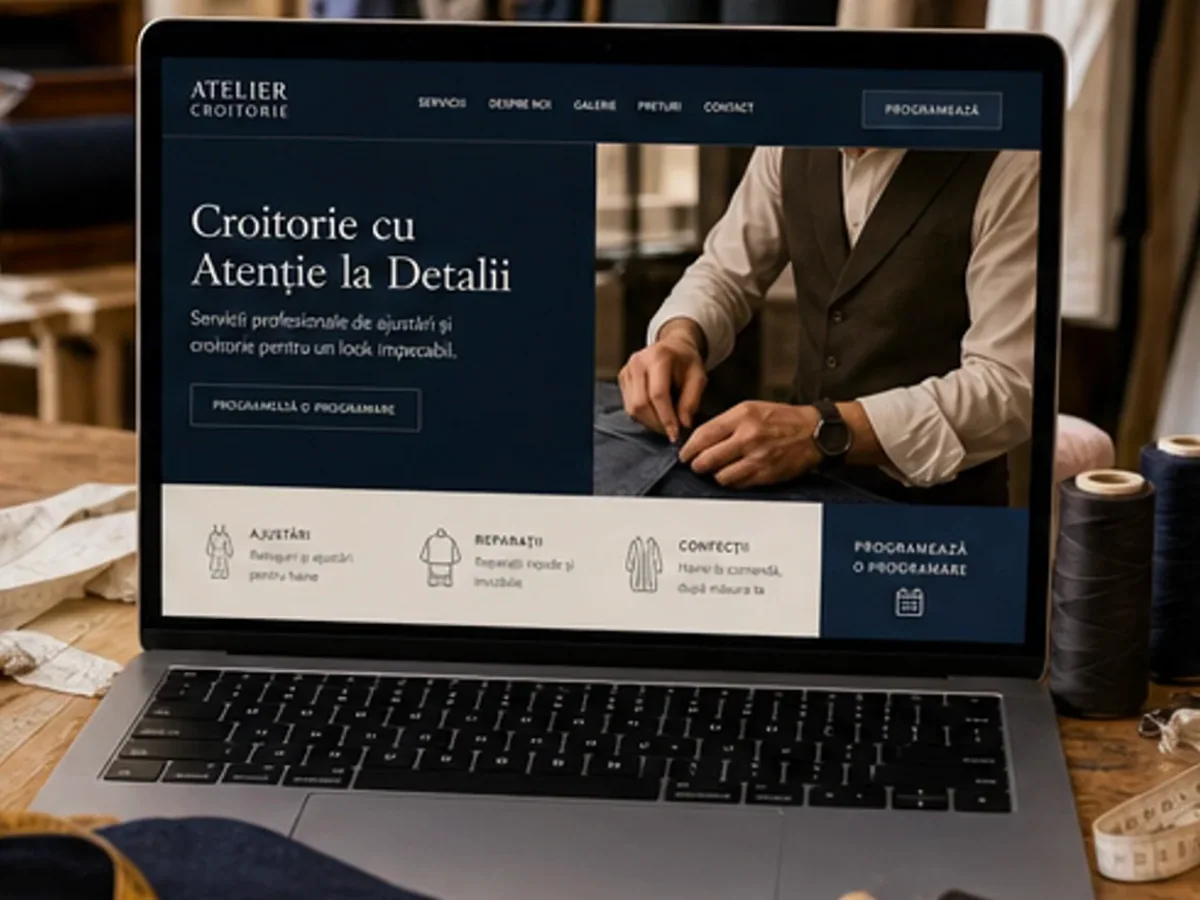 Site rapid pe mobil pentru croitorie - model de site pentru croitorii - Creare site croitorie