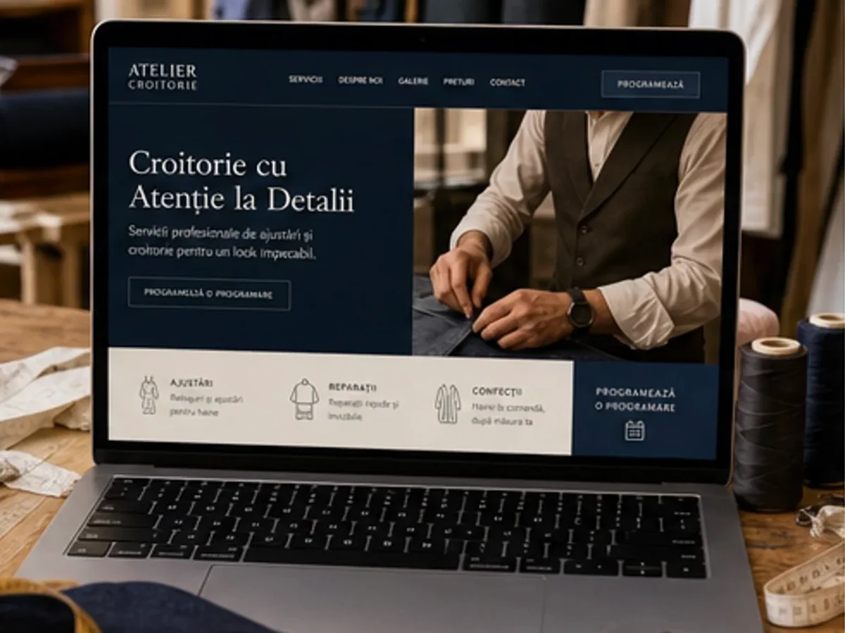 Site orientat spre apeluri, intervenții și programări rapide - model de site pentru croitorii - Creare site croitorie