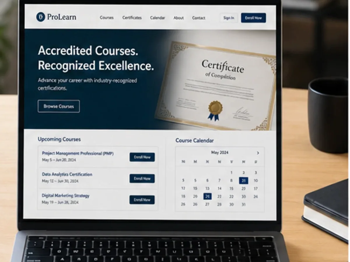 Site orientat spre înscrieri și cereri de informații - model de site pentru centre de cursuri - Creare site cursuri