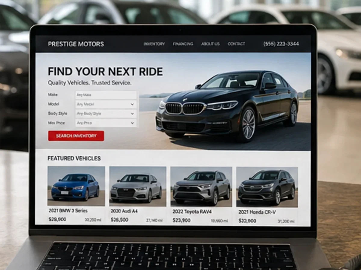 Site de încredere pentru dealer auto - model de site pentru dealeri auto - Creare site dealer auto