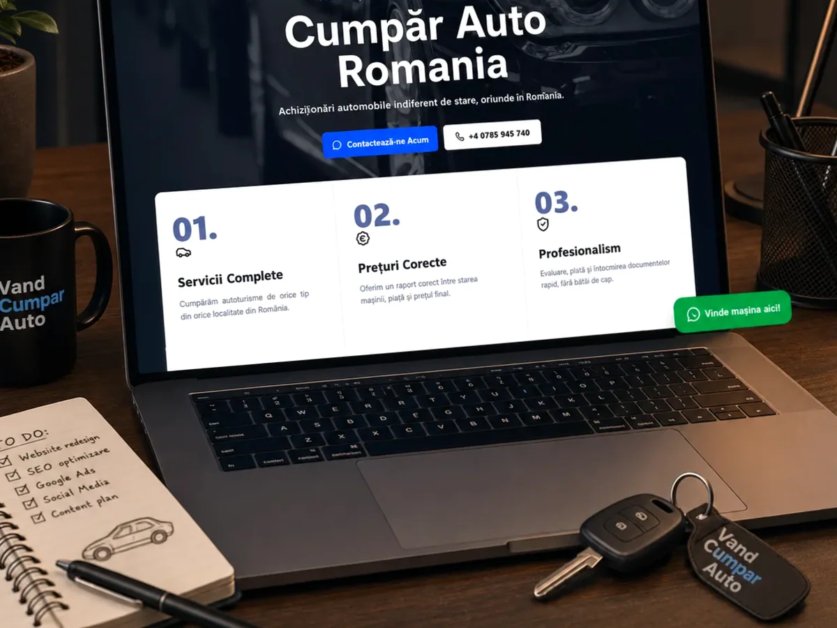 Site rapid pe mobil pentru dealer auto - model de site pentru dealeri auto - Creare site dealer auto