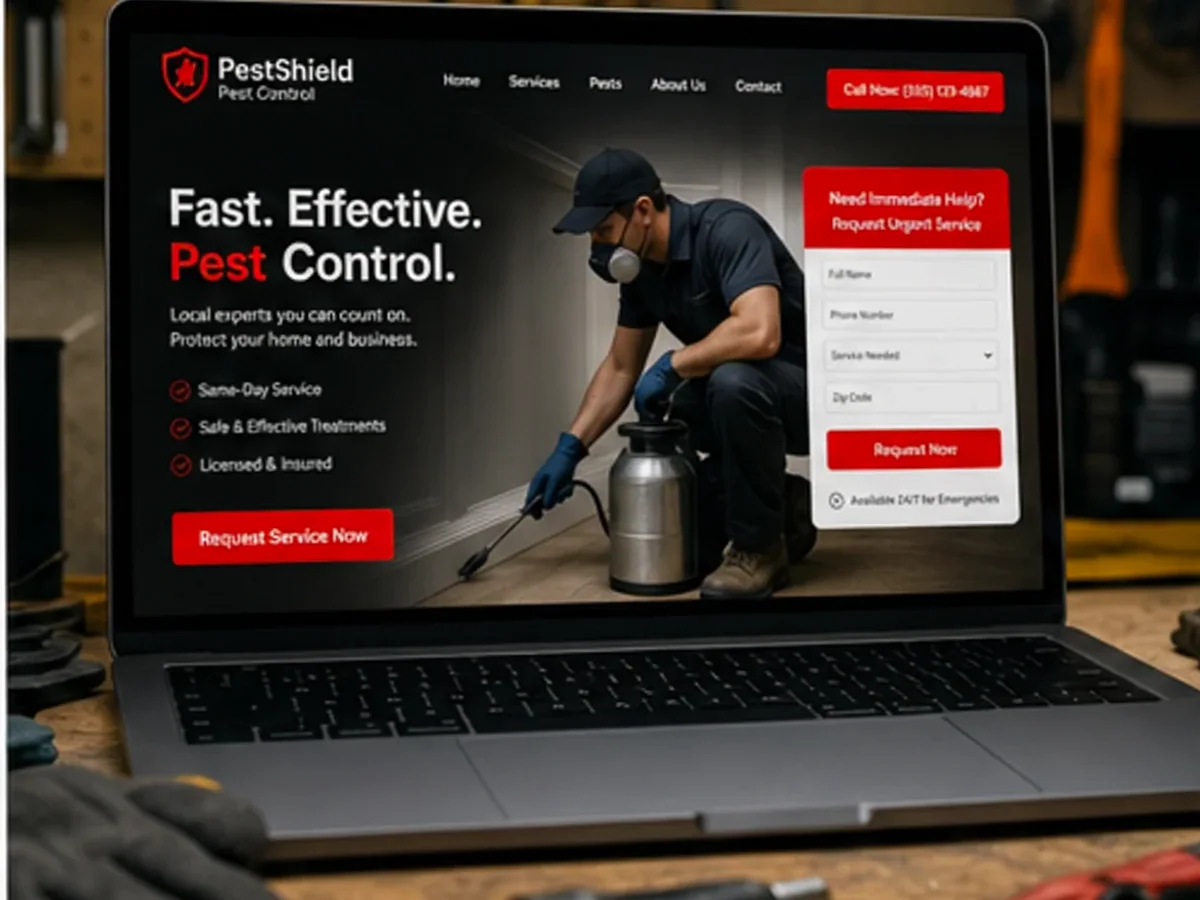 model foto realist pentru Creare site deratizare