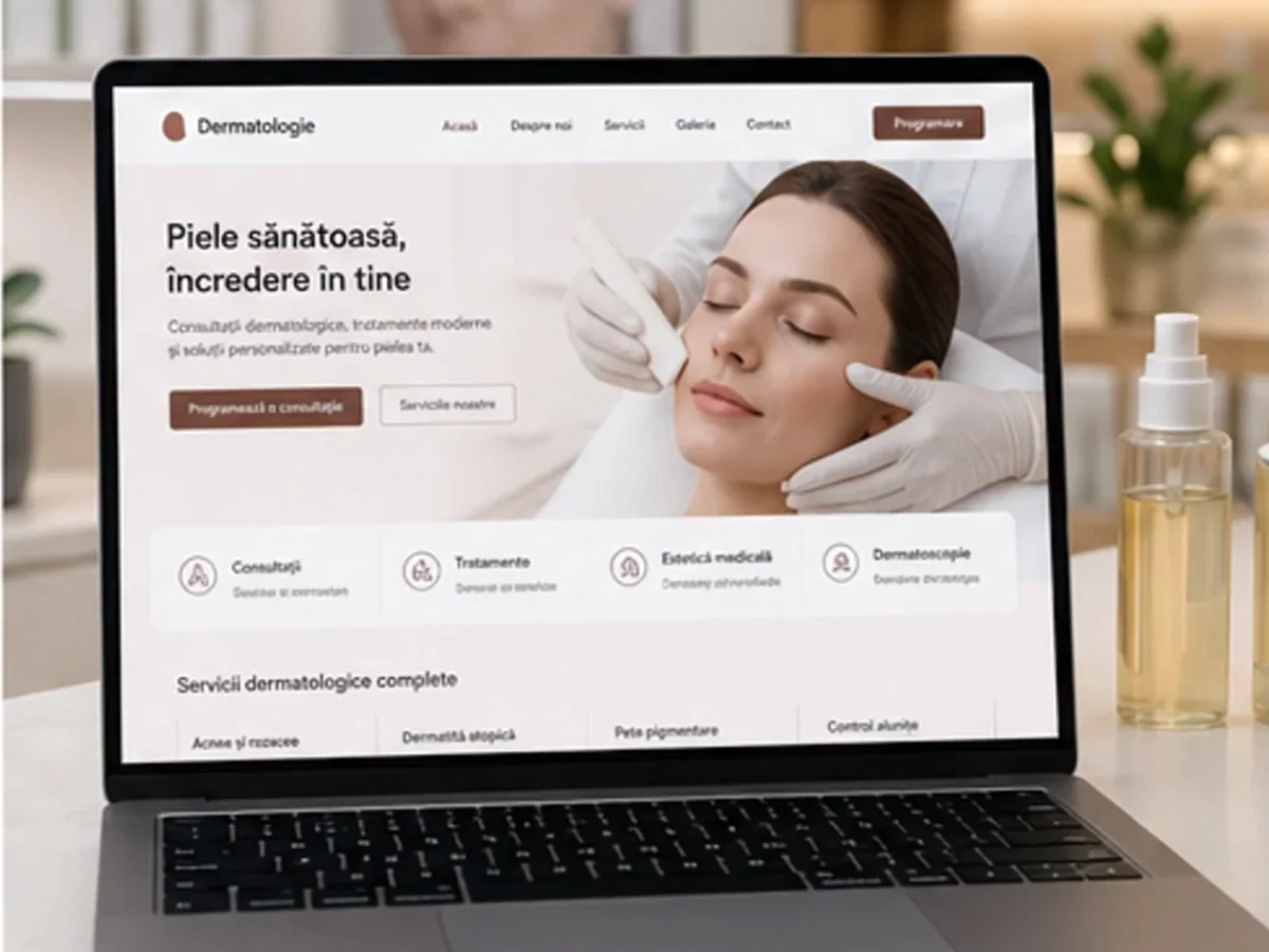 Site de încredere pentru medic dermatolog - model de site pentru cabinete dermatologice - Creare site medic dermatolog
