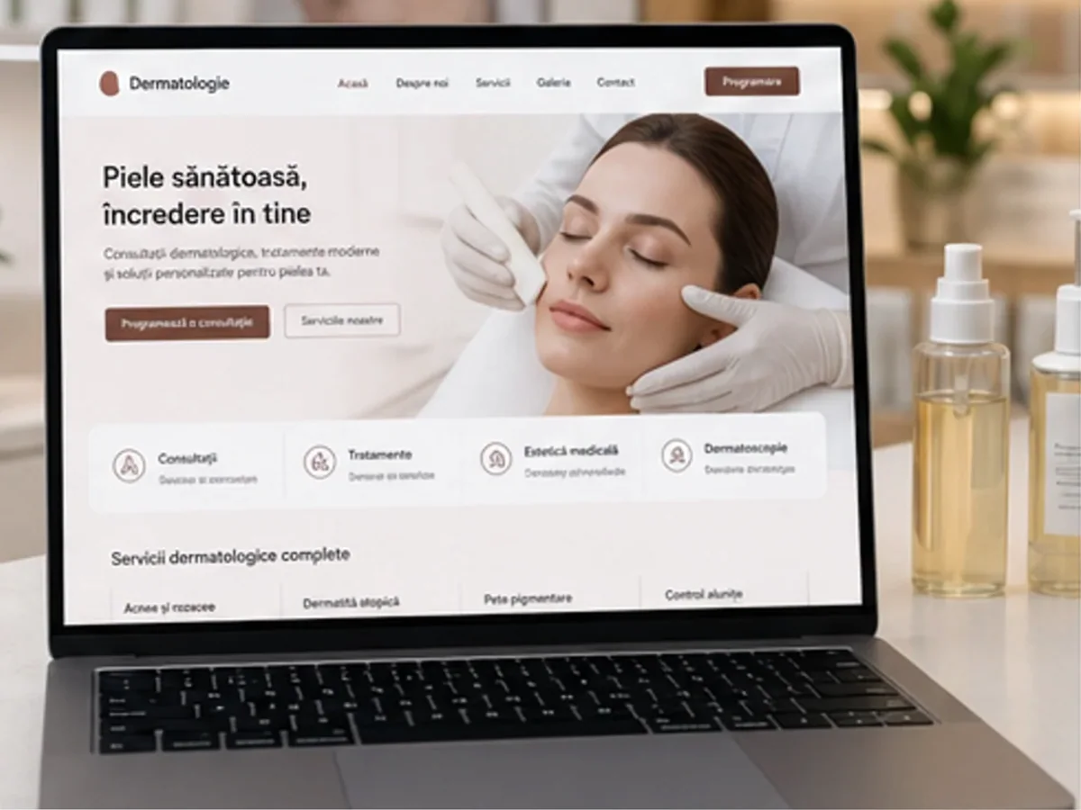 Site orientat spre programări, consultații și întrebări de la pacienți - model de site pentru cabinete dermatologice - Creare site medic dermatolog