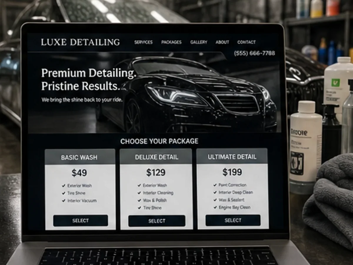 model foto realist pentru Creare site detailing auto