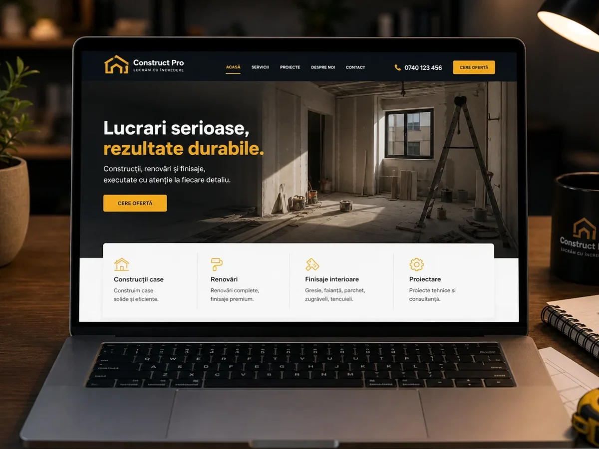 model foto realist pentru Creare site diriginte de șantier