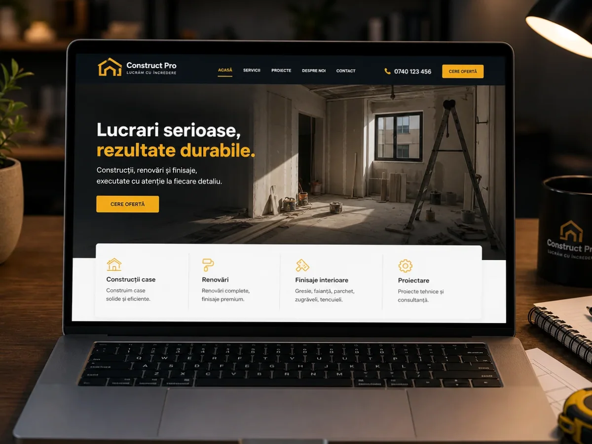 Site cu servicii pentru diriginți de șantier - model de site pentru diriginți de șantier - Creare site diriginte de șantier