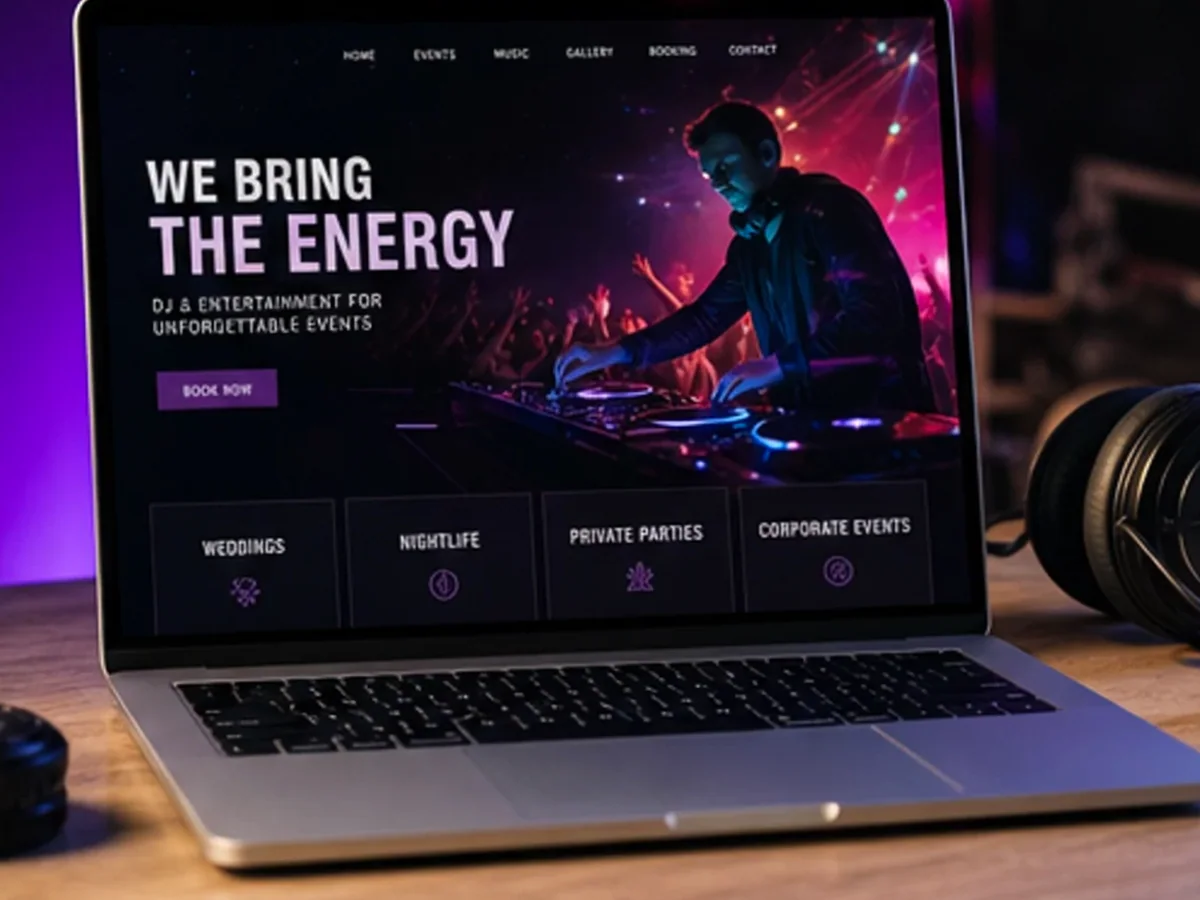 model foto realist pentru Creare site DJ evenimente