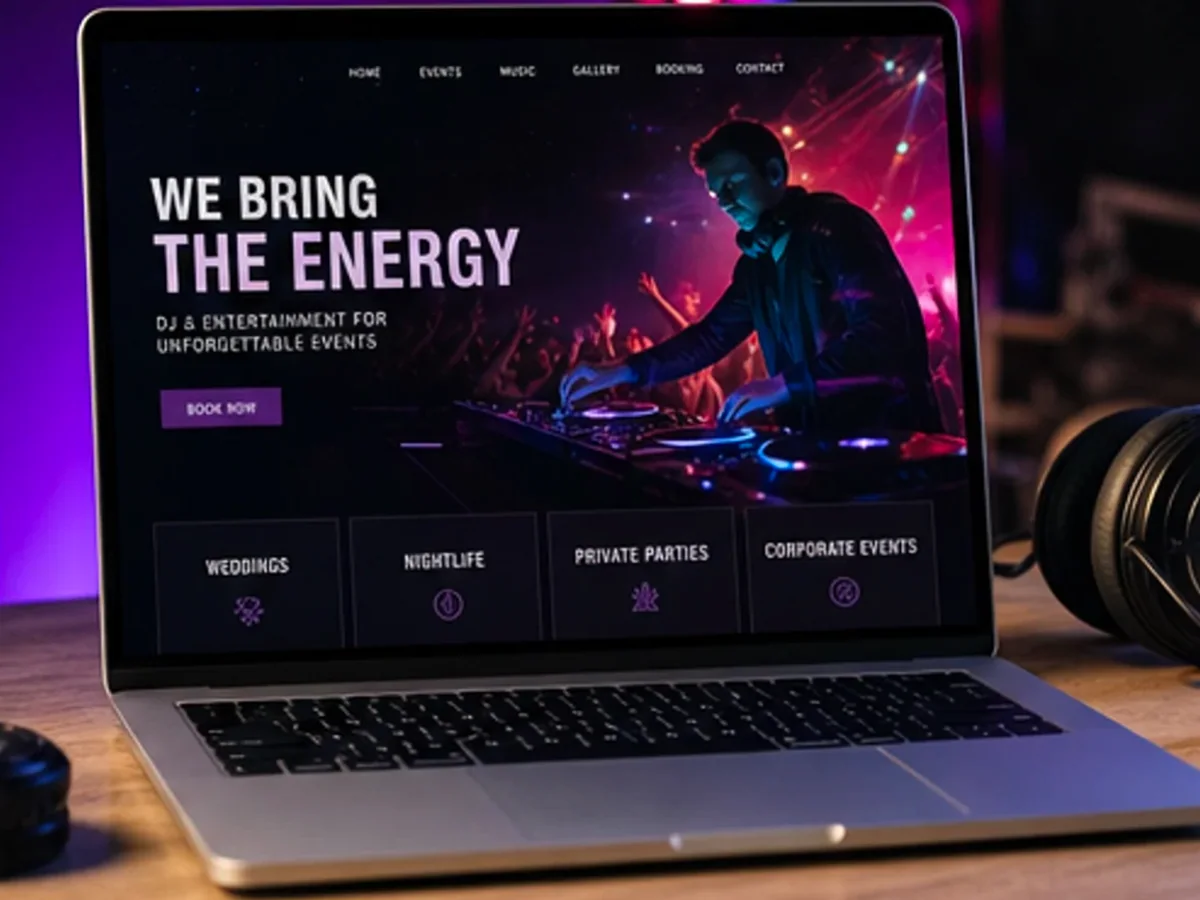 Site rapid pe mobil pentru DJ evenimente - model de site pentru DJ pentru evenimente - Creare site DJ evenimente