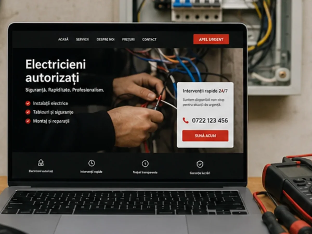 Site cu exemple pentru electricieni - model de site pentru electricieni - Creare site electrician