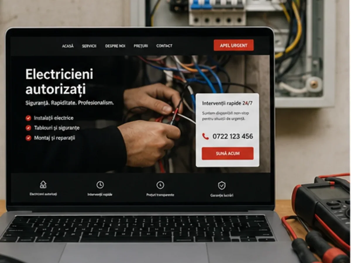 model foto realist pentru Creare site electrician