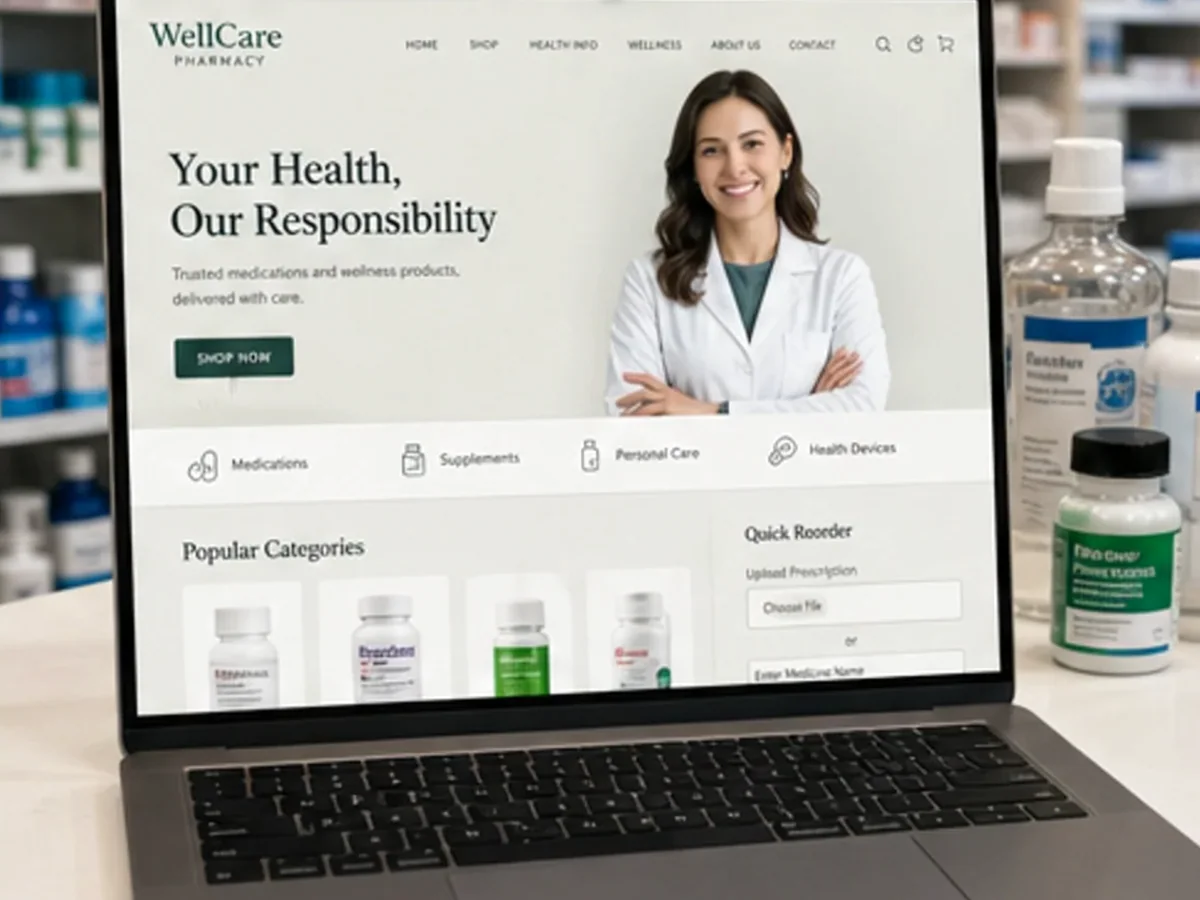 model foto realist pentru Creare site farmacie