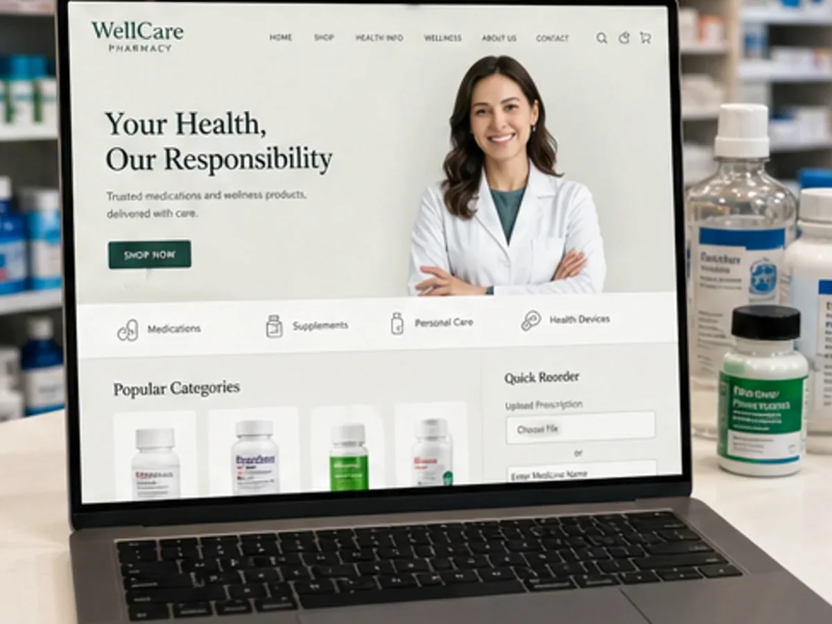 Site rapid pe mobil pentru farmacie - model de site pentru farmacii - Creare site farmacie