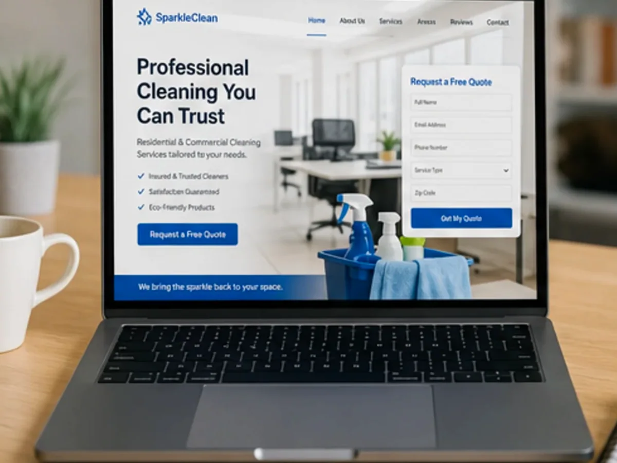 Site rapid pe mobil pentru firmă curățenie - model de site pentru firme de curățenie - Creare site firmă curățenie