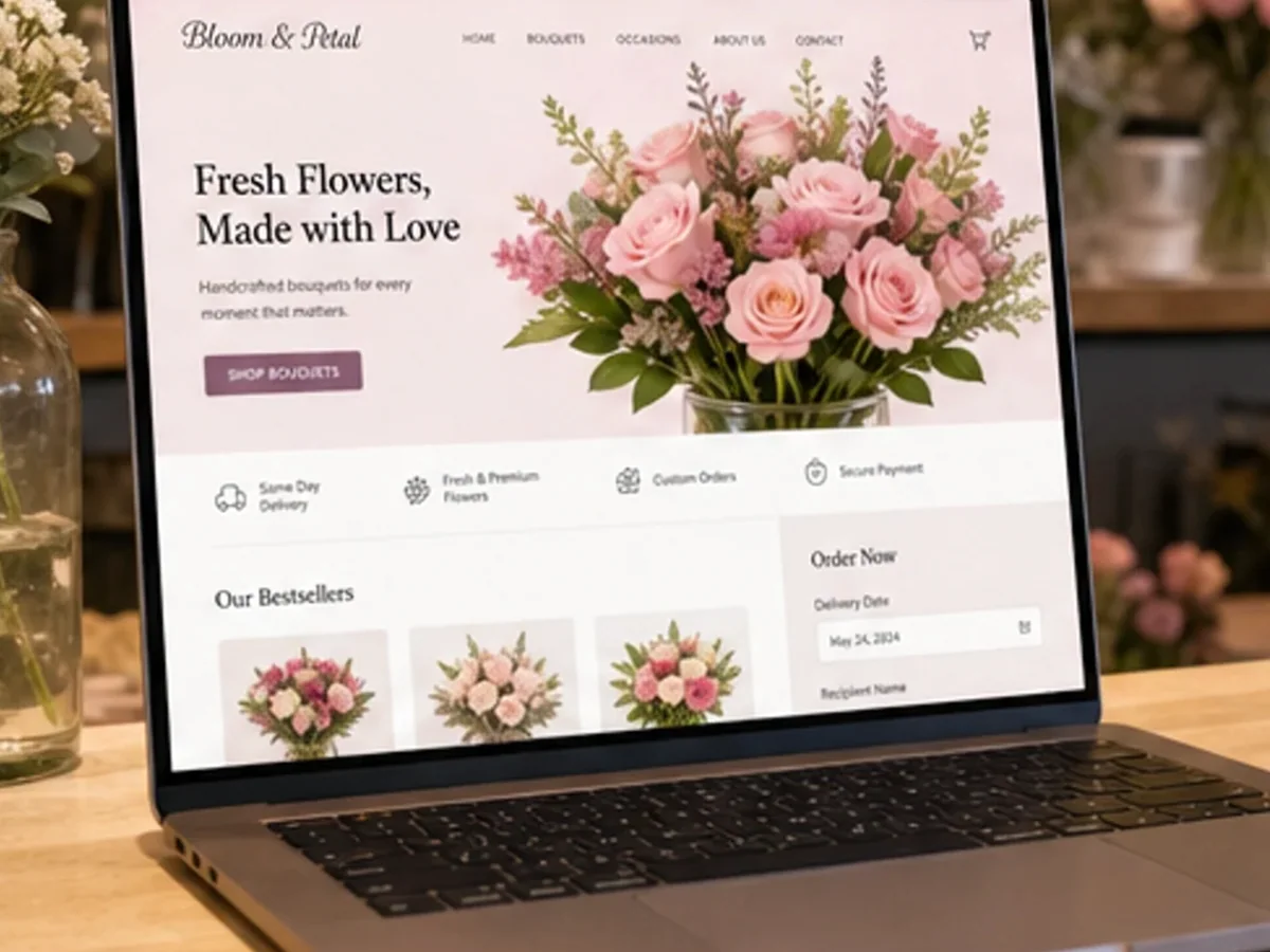Site de încredere pentru florărie - model de site pentru florării - Creare site florărie