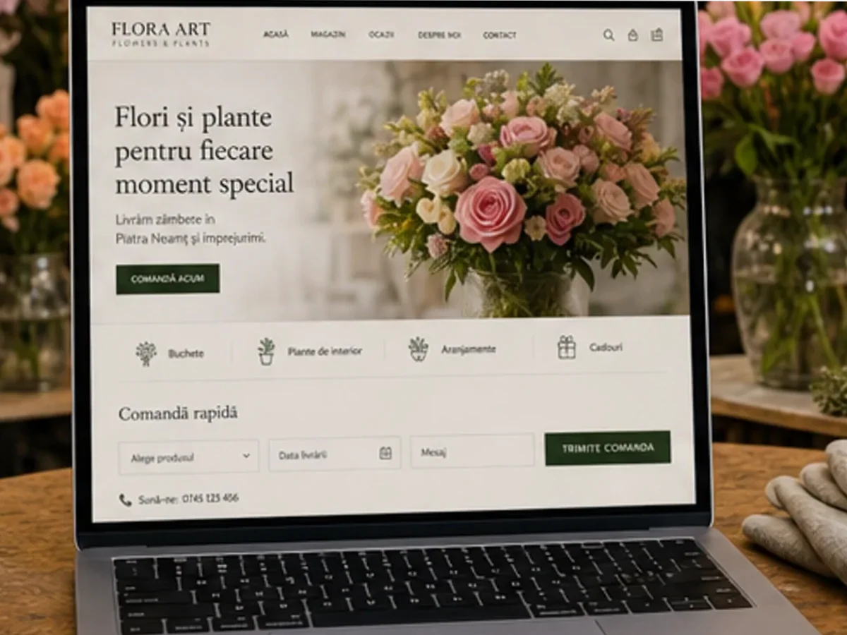 Site cu exemple pentru florării - model de site pentru florării - Creare site florărie