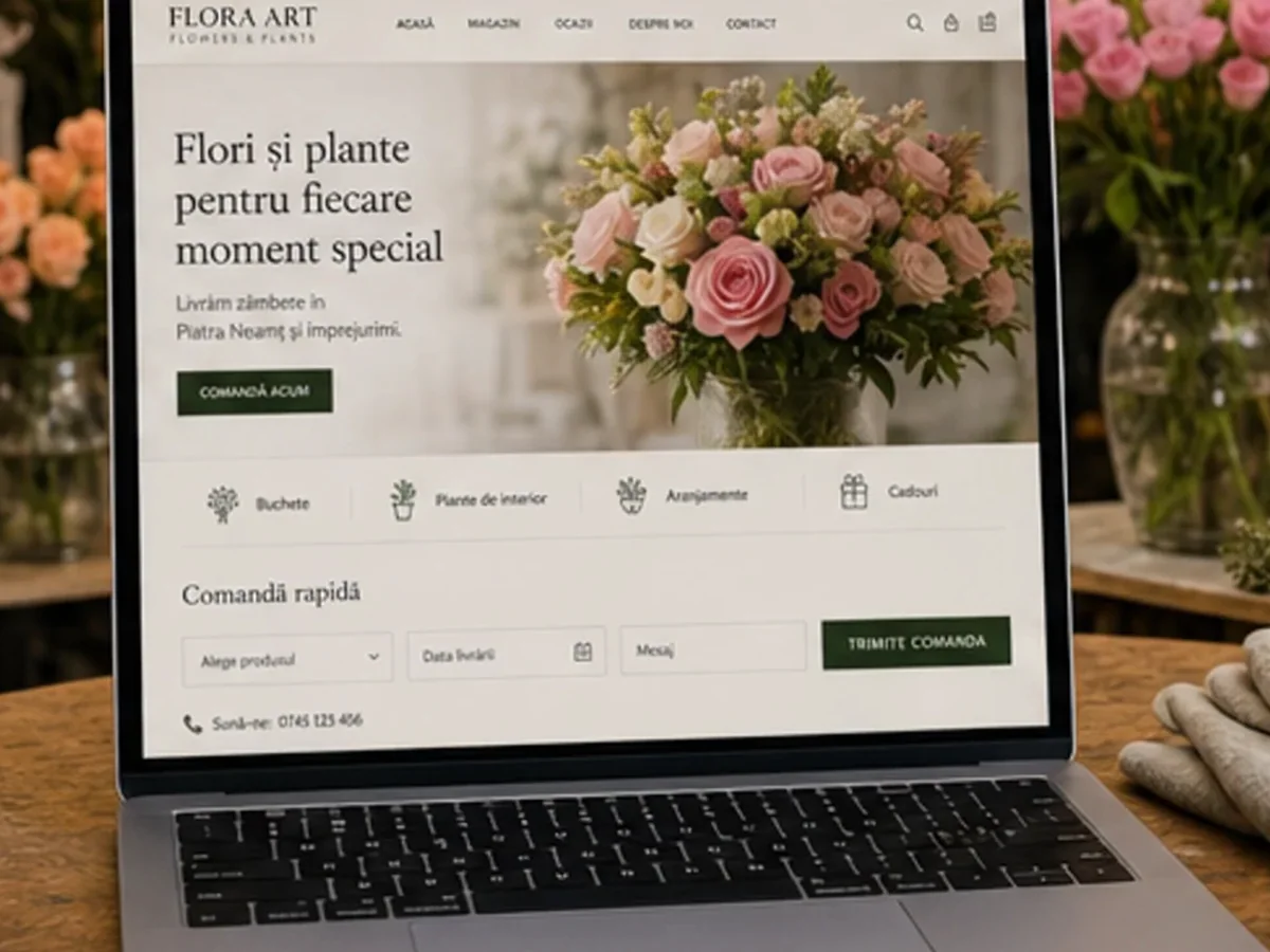 model foto realist pentru Creare site florărie