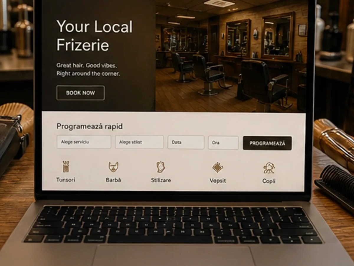 Site de încredere pentru frizerie - model de site pentru frizerii - Creare site frizerie