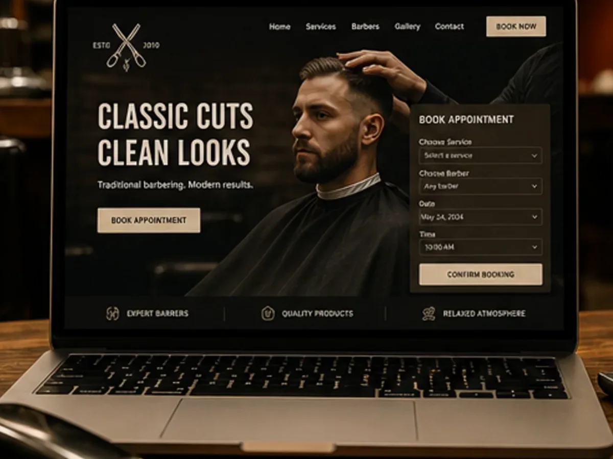 model foto realist pentru Creare site frizerie