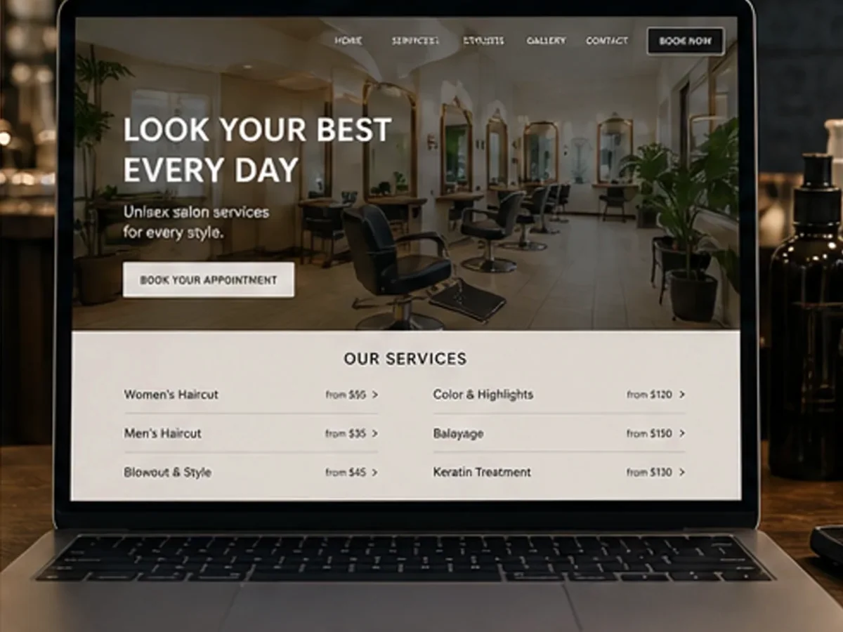 Site cu servicii pentru frizerii - model de site pentru frizerii - Creare site frizerie