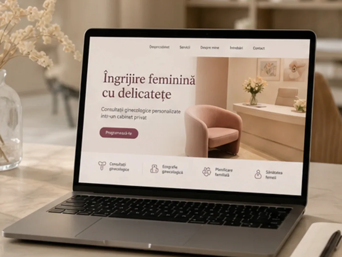 Practică premium discretă - model de site pentru cabinete ginecologice - Creare site medic ginecolog