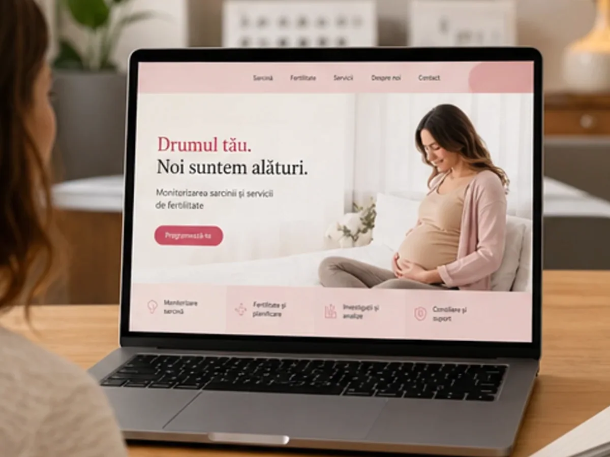 Clinică modernă cu ecografie - model de site pentru cabinete ginecologice - Creare site medic ginecolog