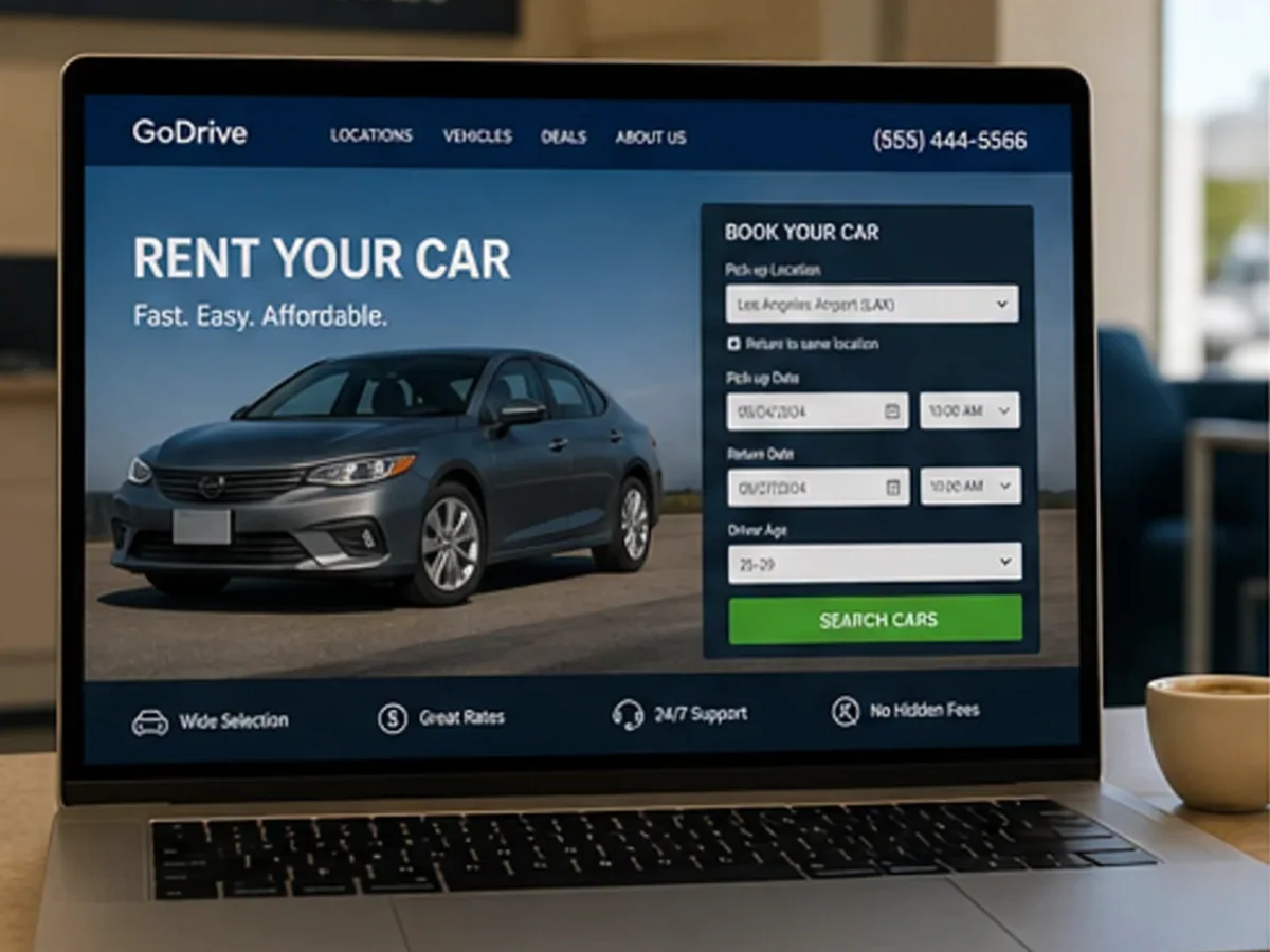 model foto realist pentru Creare site închirieri auto