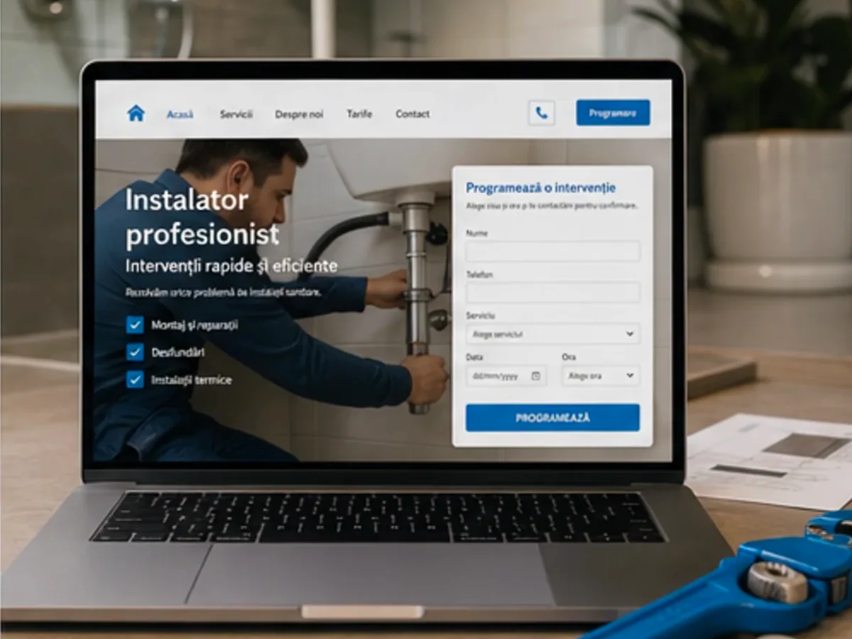 Site de încredere pentru instalator - model de site pentru instalatori - Creare site instalator